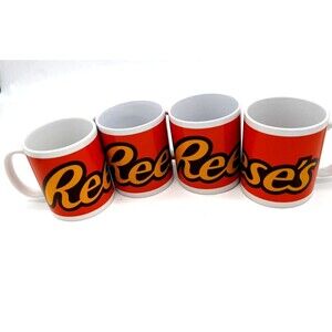 Galerie Reeses Peanut Butter Cup Orange & Yellow 4 Pc Coffee Mug Set